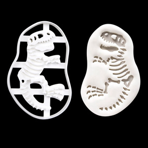 قالب بلاستيكي منقوش على شكل هيكل عظمي لديناصور من سلسلة الجوراسي 494، قالب لصنع الكعك والبسكويت - Product Image 5