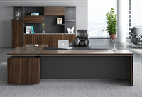 Ensemble de bureau de direction moderne en bois et chaise ergonomique avec design modulaire