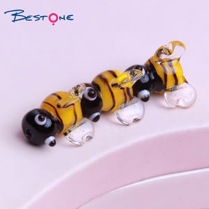 Bestone personalizado miniatura pequeño lindo Murano cristal miel abeja Animal estatuilla cuentas para joyería DIY - Product Image 6