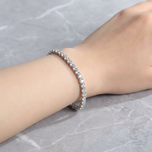 Elegante Cadena y Pulsera <span class=keywords><strong>de</strong></span> Eslabones Tipo Tenis <span class=keywords><strong>de</strong></span> 3mm con Incrustaciones <span class=keywords><strong>de</strong></span> Acero Inoxidable, Resistente al Agua, Regalo <span class=keywords><strong>para</strong></span> <span class=keywords><strong>Mujer</strong></span>, Chapado en Plata, Joyería Moderna - Product Image 4
