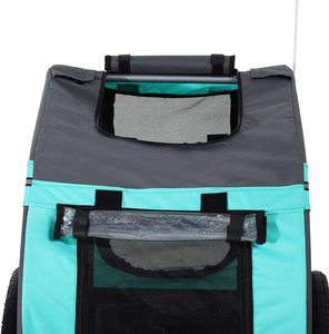 Remorque de vélo pour animaux de compagnie Pet Cart <span class=keywords><strong>Bicycle</strong></span> Wagon Cargo Carrier Attachement pour voyage avec de grandes roues pour tout-terrain et écran en maille - Product Image 3