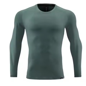 Custom Outdoor Fitness Running Wear Knitted Print Breathable Quick-Dry Thin Elastic O-Neck Sports <b>Long</b> Sleeve T-Shirt Men - Product Image 3