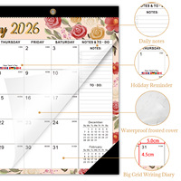 Calendrier de bureau 18 mois 2026, planificateur minimaliste noir sur pied, jours fériés américains 2027, organisateur mensuel de bureau