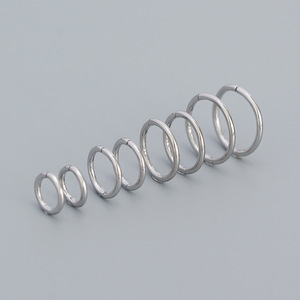 Simple Classic <b>Solid</b> Endless <b>Hoop</b> <b>Earrings</b> in 925 Sterling <b>Silver</b> with 18K Gold Plating - Product Image 4
