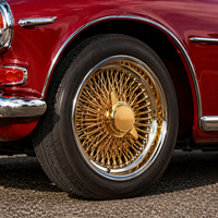 Ruedas Forjadas Trurim Gold 96 Spoke Cross Lace Deep Dish Knock-Off Wire Lowrider de 22 y 24 Pulgadas 5x115 para Mercedes W205 C63 CLS AMG