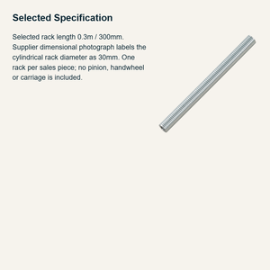 Cremagliera Dentata di Ricambio per Carrello di Taglio a Fiamma CG1-30, Lunghezza 300mm e Diametro 30mm per Regolazione Meccanica della Torcia - Product Image 2
