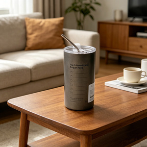 Stainless Steel Iced Coffee Tumbler <b>Double</b> <b>Wall</b> 16oz Portable Travel Home Office Use - Product Image 2