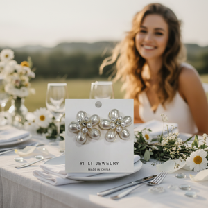 Commercio all'ingrosso messicano vetro prugna orecchini di perle per le donne in argento Boho Chic gioielli di moda sfuso regalo di nozze per lei - Product Image 3