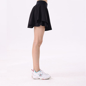 Jupe courte de tennis d'équipe taille haute pour femmes OEM, jupe de tennis longue, deux jupes courtes de sport décontractées à double couche - Product Image 3
