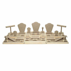 แท่นวางสร้อยกำมะหยี่, กล่องใส่สร้อยแบบม้วนได้, แท่นโชว์เครื่องประดับทำมือ, แท่นโชว์แบบปรับแต่งได้สำหรับต่างหู แหวน สร้อยคอ - Product Image 1