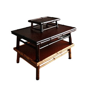 <b>Bamboo</b> Dining <b>Table</b> Rectangle Handmade Asian Style Wood Top <b>Bamboo</b> Legs - Product Image 5