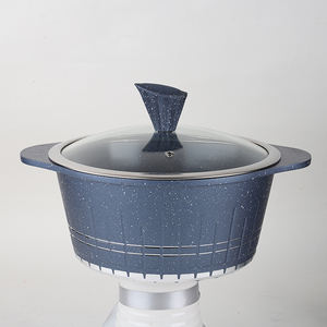 <span class=keywords><strong>Set</strong></span> di pentole antiaderenti <span class=keywords><strong>Set</strong></span> di pentole <span class=keywords><strong>Set</strong></span> di pentole in marmo di colore blu con coperchio in vetro blu - Product Image 2