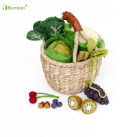 Ensemble de légumes et fruits en feutre faits main, personnalisés en gros, en forme de brocoli doux, pour jeu d'imitation