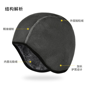 Ski Cap Fleece Lined Windproof Keep Warm Melon Shaped Hat For Cycling Skiing Mountaineering Sports Outdoor Use - Product Image 3