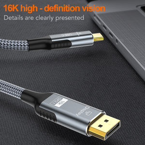 Câble adaptateur convertisseur A337-1 haute résolution 16K Ultra HD affiche DP 2.1 USB-C veste en PVC pour amplificateur de haut-parleur de moniteur - Product Image 5