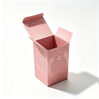 Boîte d'expédition en carton ondulé rose personnalisée avec impression dorée, pliable, pour emballage cadeau d'huiles essentielles et cosmétiques