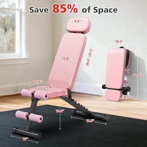 Banco de Pesas Ajustable de Venta Directa de Fábrica CZ, Banco Utilitario Plegable Inclinable con Reposacabezas y Banda de Resistencia para Gimnasio en Casa - Product Image 2