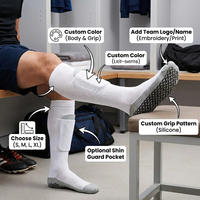 Calcetines de Fútbol Personalizados de Algodón Transpirable con Agarre Antideslizante y Bolsillo para Espinilleras para Hombre