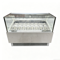 Vitrine Réfrigérée Italienne Monotempérature pour Crèmes Glacées – Élégant Réfrigérateur à Gelato pour Affichage des Prix
