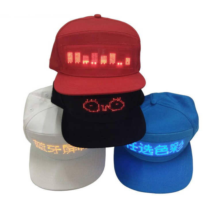Luminous LED Message Display Hats - Programmable Baseball Caps