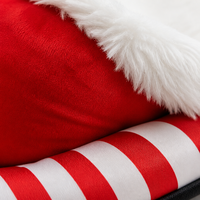 Lit de Noël en peluche YAOYUE pour animaux de compagnie, canapé pour chien et chat en fausse fourrure rouge avec motif flocon de neige et coussin amovible