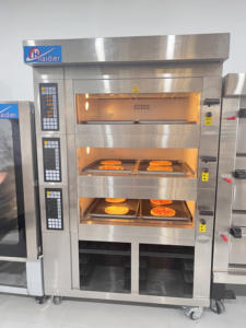 Four <span class=keywords><strong>à</strong></span> pain au gaz commercial avec contrôle de la température, 4 étages, 16 plateaux, haute productivité, lait et maïs comme matières premières - Product Image 6