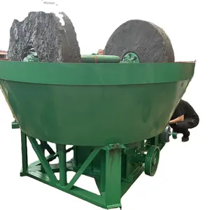 Wet pan mill Two wheel electric stone mill three roller wet water mill gold sorting and grinding