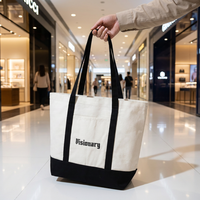 Sac fourre-tout en coton blanc épais, grand format, avec logo imprimé sur mesure, pour promotion
