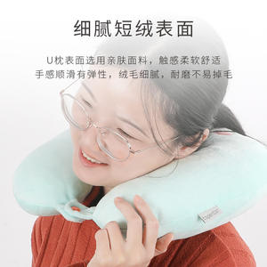 Almohada de Viaje en Forma de U con Diseño de Animal de Dibujos Animados, 28x28x14cm, Portátil, Suave, para Adultos, Material de Poliéster - Product Image 5