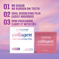 Neewwon Produits de Beauté pour Blanchir la Peau et Nourrir les Ongles, Complément de Collagène Sans Sucre, Film Dissoluble Oral au Collagène pour des Cheveux Plus Épais