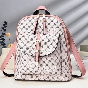 Light Green Women's <b>Backpack</b> Square Geometric Pattern Buckle Closure <b>Lightweight</b> Medium Capacity All Seasons Daily Use - Product Image 5