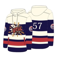 Logo Kustom OEM & ODM Seragam Hoodie Hoki Lengan Panjang Sublimasi Cepat Kering Ramah Lingkungan Jersey Tim Hoki Es dengan Bendera