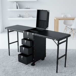 Table de Manucure Pliante à Roulettes, Station de Maquillage pour Salon de Beauté, Boîte de Formation pour Onglerie, Maquilleuse, Coiffeuse - Product Image 1