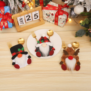 Ensemble de porte-vaisselle de noël bonhomme de neige père noël Elk couteau fourchette couvre pour noël nouvel an fête dîner Table décor ornements - Product Image 2