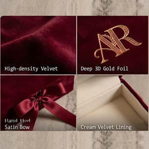 Scatola per Inviti di Nozze Personalizzata in Velluto e Acrilico, Scatola Regalo Rigida con Monogramma in Lamina d'Oro e Pannello Trasparente per Eventi <span class=keywords><strong>VIP</strong></span> e Ricordi Speciali - Product Image 4