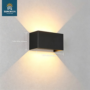 Lampes murales extérieures modernes 35W, étanches, en aluminium noir, 2*GU10, éclairage haut et bas, montage mural extérieur - Product Image 6