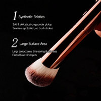 Pinceau Kabuki Professionnel Anglé en Fibres Synthétiques pour Fond de Teint, Estompage et Mélange de Liquides, Crèmes, Poudres, Correcteurs et Contours