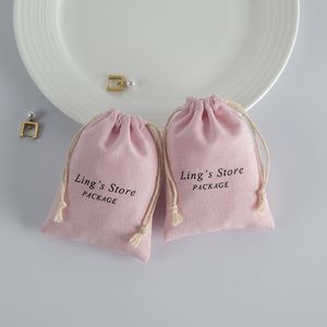 Bolsa de Franela de Algodón con Cordón, Bolsa de Almacenamiento, Bolsa para Empaque de Joyería, Estilo Minimalista, Logotipo Impreso, Venta al Por Mayor de Fábrica - Product Image 4
