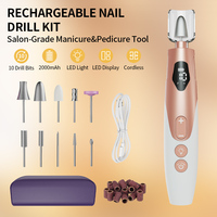 Elektrische Lichtgewicht Draagbare Oplaadbare Nagelboorpen 10 stuks Nagelbits 16000RPM Verstelbare Snelheid Nagelverzorgingstool Oplaadbaar
