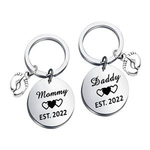Porte-clés personnalisable en métal pour papa et maman, cadeau, porte-clés en acier inoxydable, ornement suspendu - Product Image 5