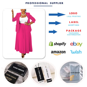 N8066 Trendiges Übergrößen-Zweiteiler-Set Damenkleidung Büroanzug <span class=keywords><strong>Blazer</strong></span> und Plissierter Rock Set Outfits für Frauen - Product Image 3