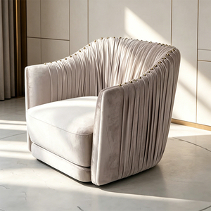 เก้าอี้พักผ่อนดีไซน์หรูหรา ผ้าหุ้มพนักพิงแบบพับได้ ทันสมัย บุด้วยกำมะหยี่ เหมาะสำหรับห้องนั่งเล่น - Product Image 1