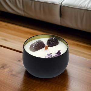 Candela <span class=keywords><strong>in</strong></span> vaso di cera di soia con <span class=keywords><strong>pietra</strong></span> colorata lucky stone factory a buon mercato can DIY - Product Image 1