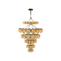 Lustre moderne de luxe en fer forgé avec télécommande, design élégant haut de gamme pour loft et duplex, luminaire en acrylique pour plancher moyen