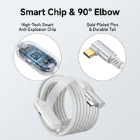 Cable de Extensión VR Link de 5M (16FT) USB 3.0 a Tipo C de 90 Grados, Alta Velocidad 5Gbps, Carga Rápida para Auriculares Meta Quest 2, 3 y Pico 4