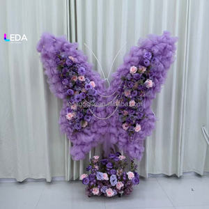 Arrangement de roses artificielles violettes de haute qualité, fait à la main, en forme de papillon, pour arche de mariage, doux pour la Saint-Valentin - Product Image 1