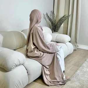 Vestido Abaya Musulmán de Lujo de Dubái, de Poliéster Transpirable, de una Pieza, con Mangas con Cuentas, Personalizado, Modesto, con Pedrería, Elegante para Fiestas - Product Image 4