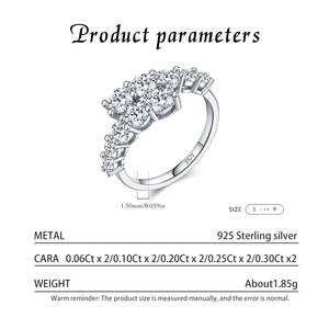 925 Sterling <b>Silver</b> High-End Luxury Moissanite Geometric Eternity Band <b>Ring</b> for Women Wedding Engagement <b>Statement</b> Jewelry - Product Image 4