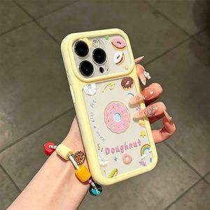 Funda de silicona 3D TPU con personajes de dibujos animados de donuts para iPhone 16 15 14 Plus, para iPhone 17 Pro Max, fundas de teléfono con diseño de comida rosa. - Product Image 3