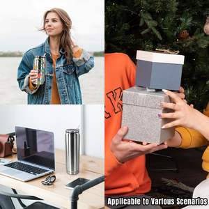 Vasos de sublimación en blanco, latas de 12/20 oz, vasos de acero inoxidable de doble pared con aislamiento al vacío para refrescos, vasos para coche con tapa y pajita. - Product Image 6